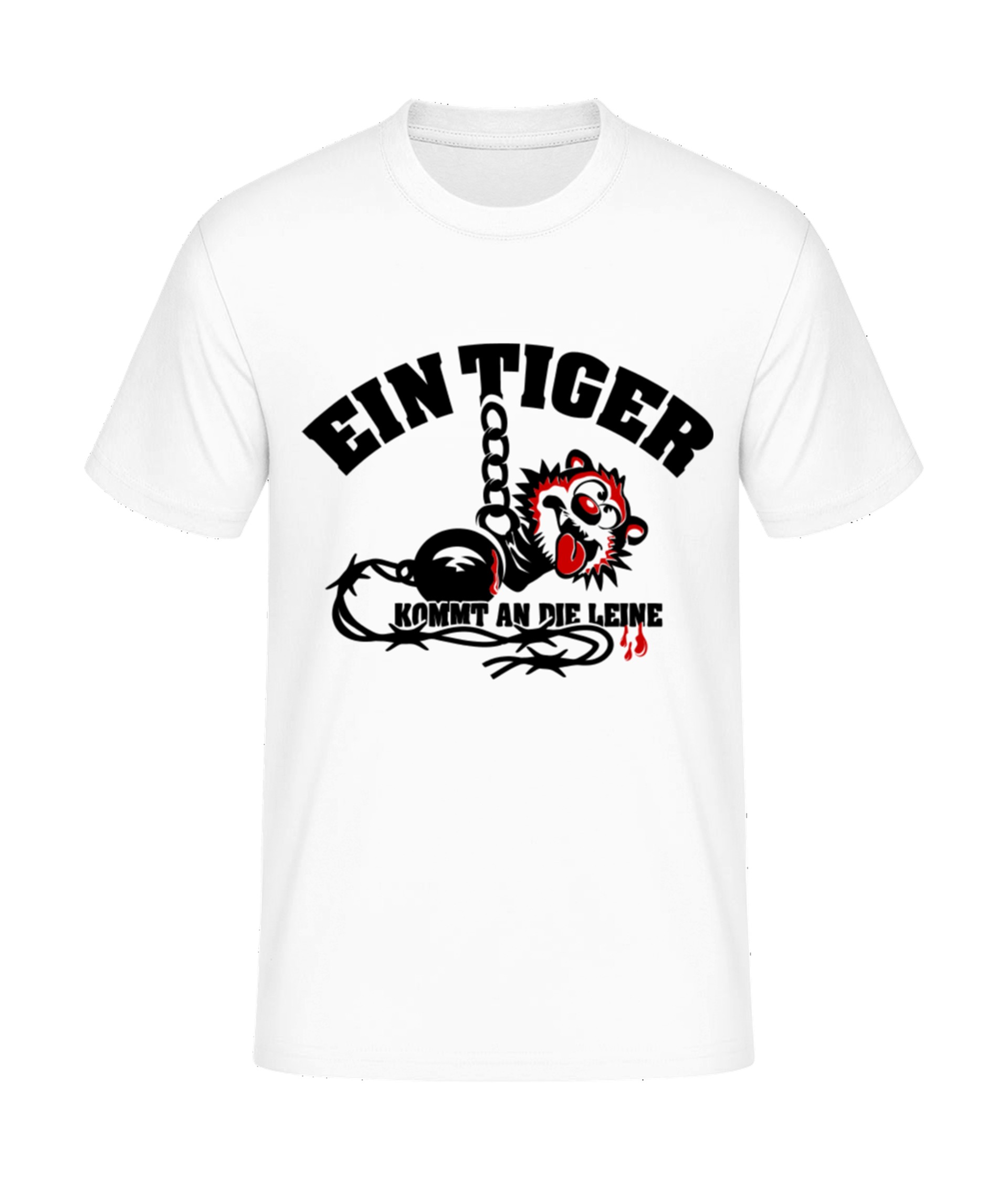 Ein Tiger kommt an die Leine T-Shirt bedrucken
