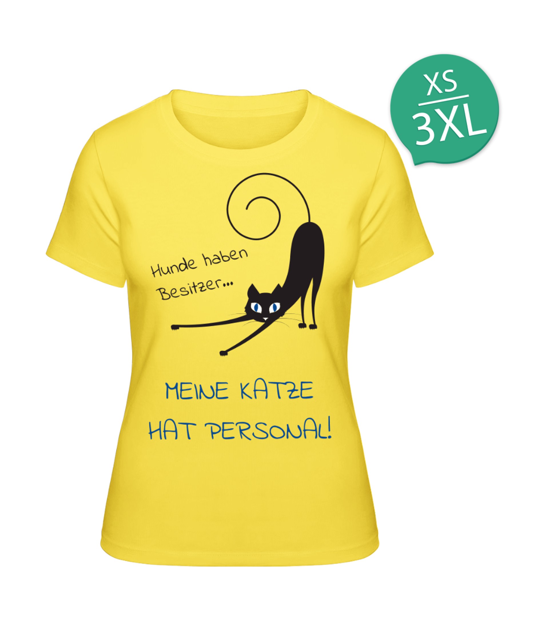 Damen T Shirt Tiermotiv Tierische Spruche Katzen Motiv Shirt