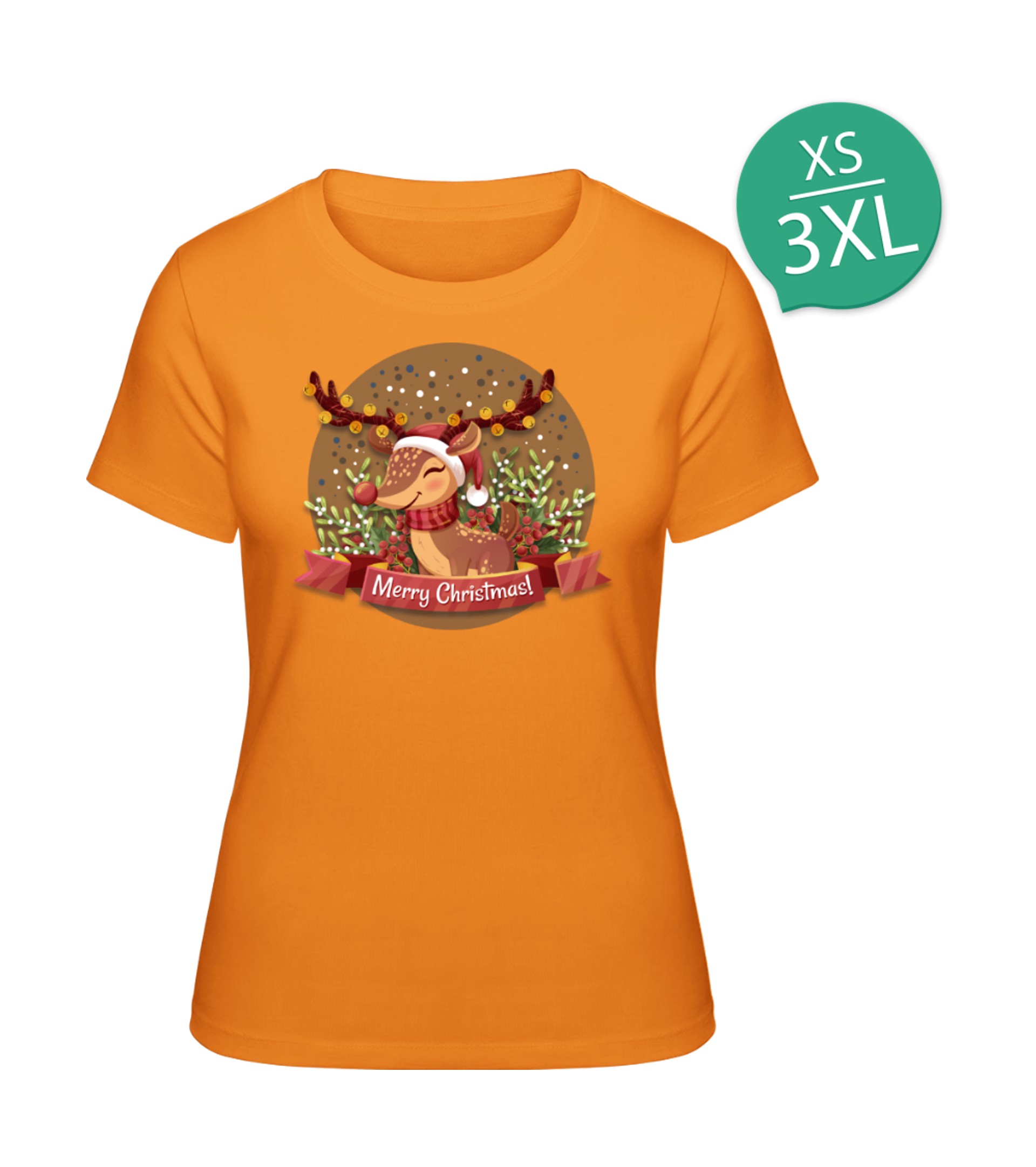 Merry Christmas Reindeer T-Shirt bedrucken