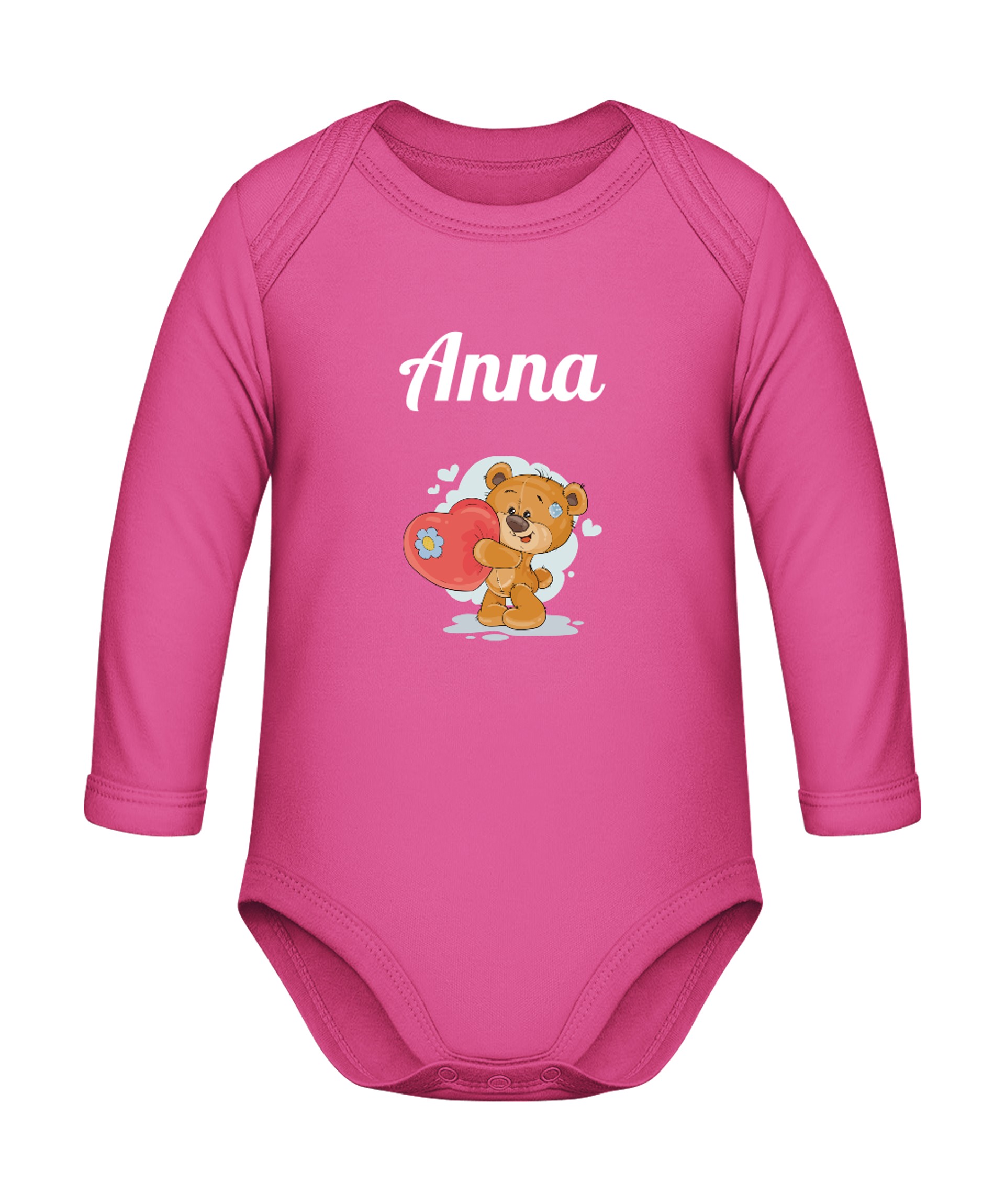 Name mit Teddybär und Herz T-Shirt bedrucken